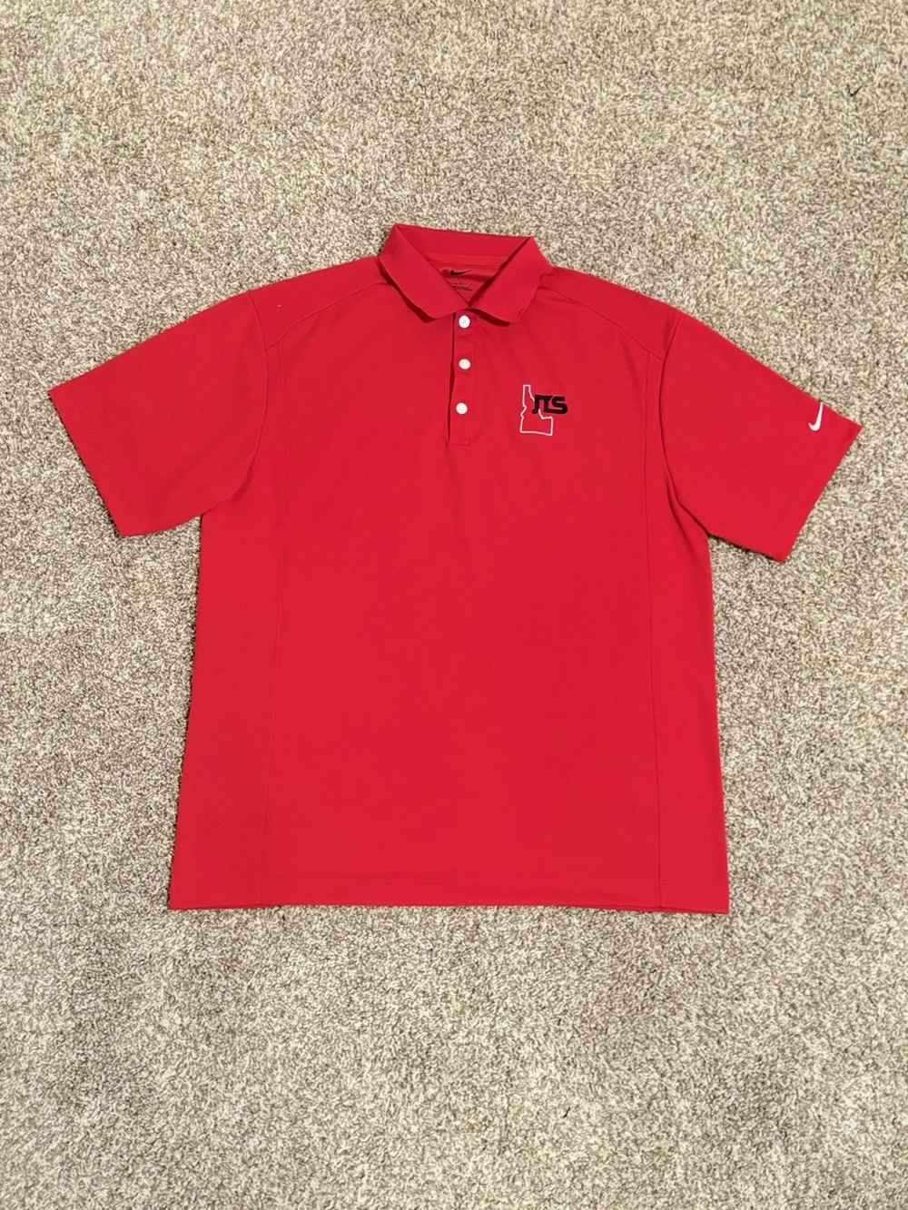 Nike Red Short-Sleeve Polo with Chest Logo